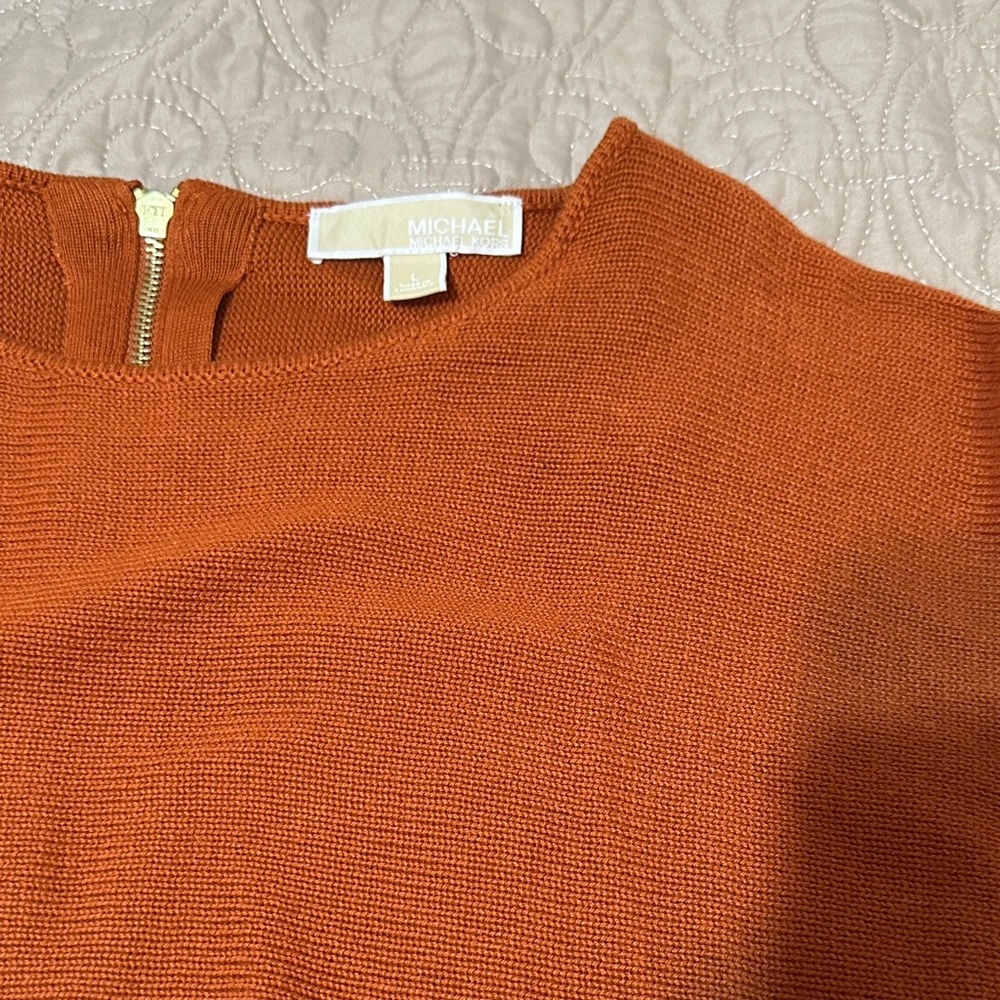 Michael Kors Women's Vibrant Orange Crew Neck Sweater
